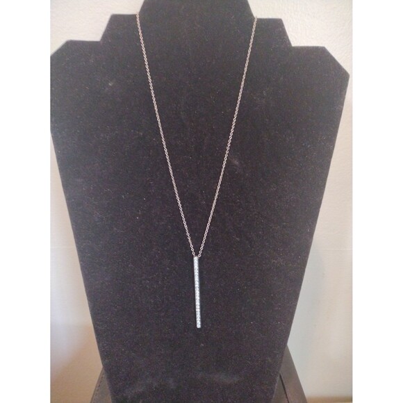 Guess Y2K Silvertone Minimalistic Necklace with Stamped logo - Picture 1 of 5